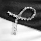MooSuun 3mm--6.5mm Moissanite Diamond Tennis Bracelet for Women Men Luxury Fine Jewelry Pass Test S925 Sterling Silver