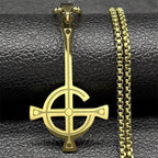 Cross Ghost Band Chain Necklace — Stainless Steel