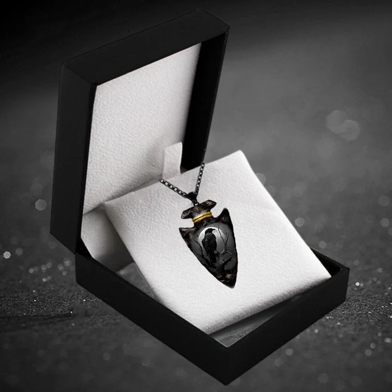 Gothic Crow Black Chain Pendant Necklace Hip Hop Necklace for Men Stainless Steel Jewelry Accessories Men Halloween Party Gifts