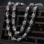 Vintage Skull 925 Silver Pendant Necklace