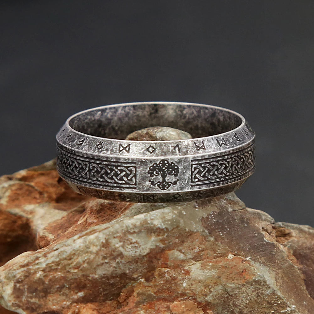 Viking Tree of Life Ring — Stainless Steel