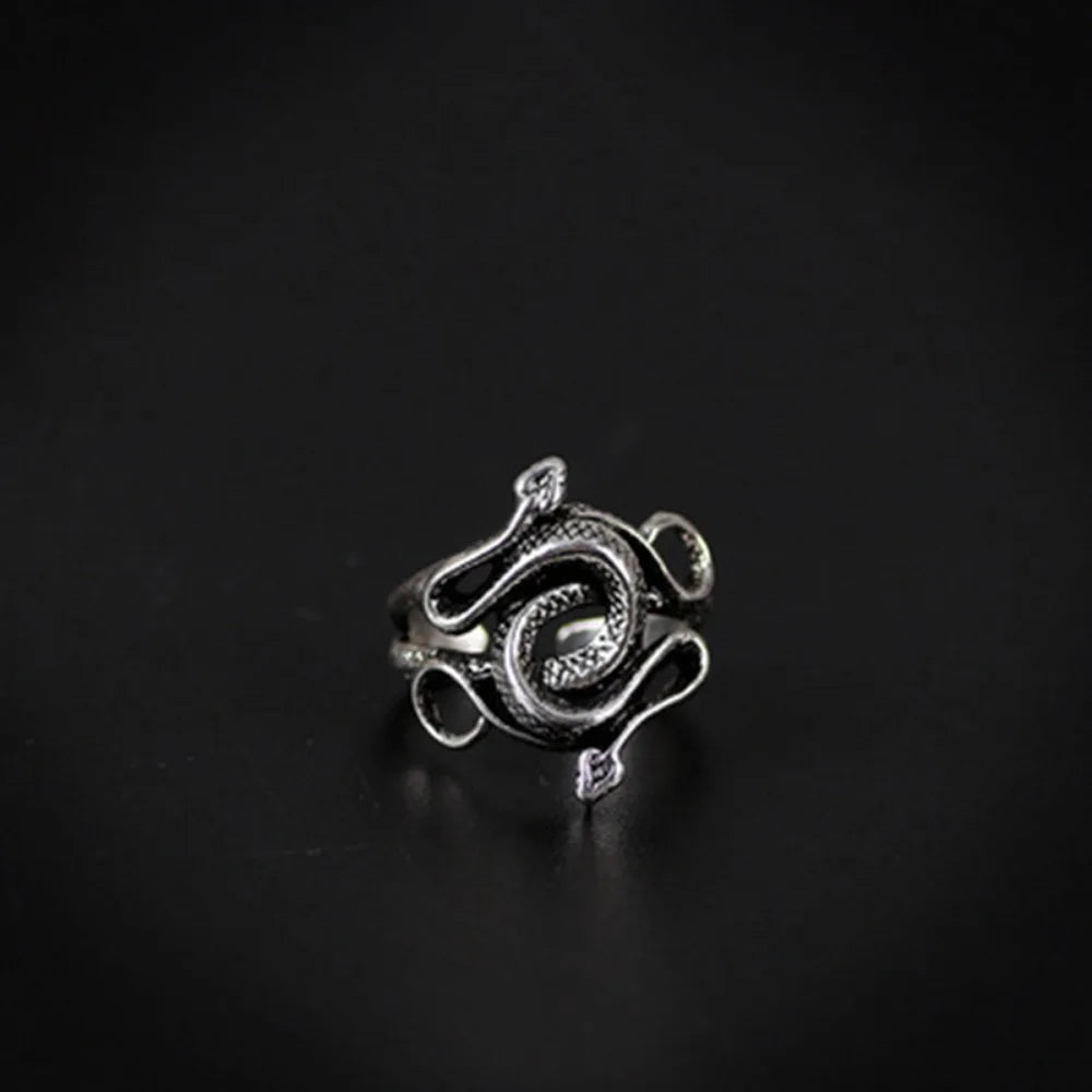 New Creative Vintage Fashion Men's Natural Born Killers Ring Snake Totem Ring Pharaoh Snake Ring Hip Hop Punk Niche