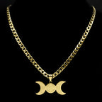 Celtic Moon Pendant Necklace — Stainless Steel