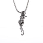 Gothic Succubus Pendant Necklace — Silver