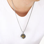 KALEN Stainless Steel 304 Vintage Compass Pendant Necklace For Men - KP117697-LU