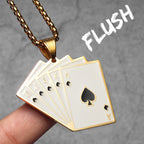 Lucky Poker Flush Pendant Necklace — Stainless Steel