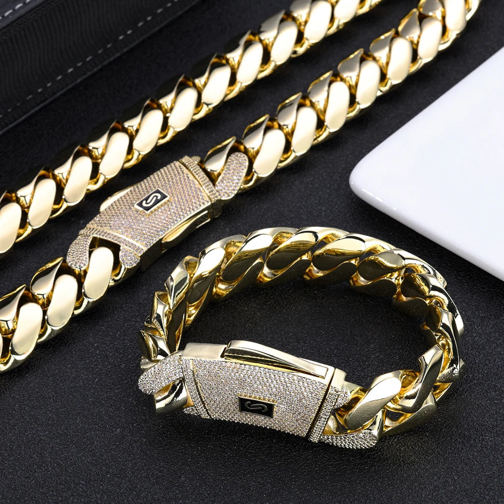 Gold Monaco Chain Necklace 12/15/20MM