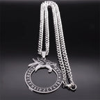 Dragon Viking Steel Pendant Nordic Rune Ouroboros