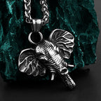 Retro Exaggerated Elephant Pendant Men's Fashion Animal Elephant 316L Stainless Steel Pendant Necklace Gift Jewelry Wholesale