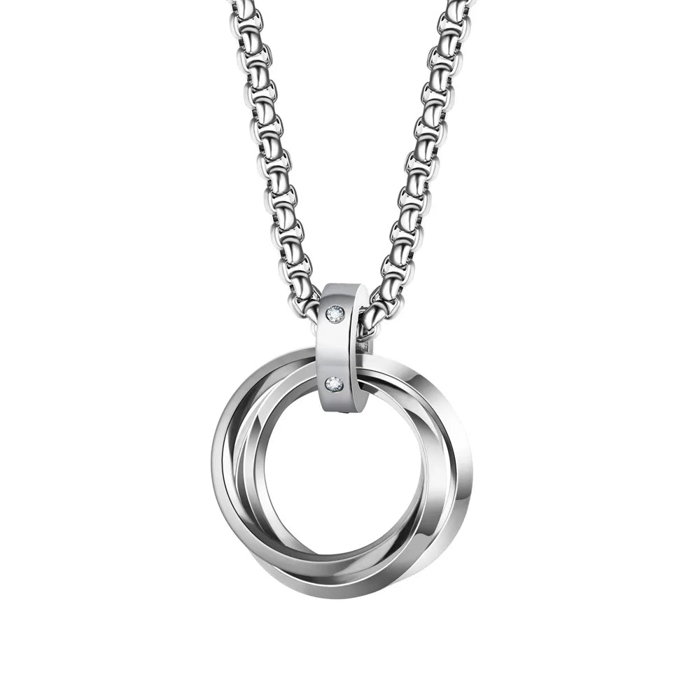 Round Ring Pendant Necklace — Stainless Steel