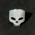 TUHE Unisex 925 Silver Skeleton Ring Moissanite Stone Iced Out Couple Rings For Men Hip Hop Jewelry Gifts