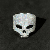 TUHE Unisex Silver Skeleton Ring Moissanite Stone Iced Out Couple Rings For Men Hip Hop Jewelry Gifts
