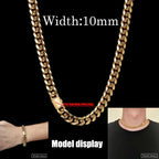 Stainless Steel Cuban Chain Necklace Miami 8-14MM
