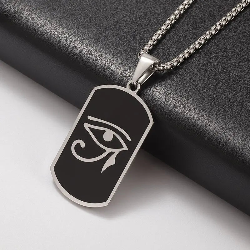 Vintage Egyptian Key of Life Ankh Cross Pendant Horus Patronus Necklace Men's Fashion Pharaoh Amulet Jewelry