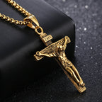 Jesus Cross Gold Pendant Necklace