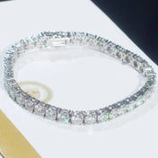 Lab CZ Tennis Necklace Gold-Tone 4MM — Stainless Steel