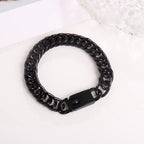 men cube bracelet Stainless Steel Cuban Chain Bracelets for Men, Silver Color Fashion Hip Hop Male Boy Wristband Jewelry