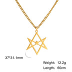 Thelema Unicursal Hexagram Pendant Necklace — Stainless Steel