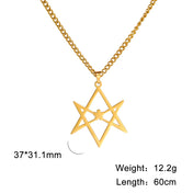 Jeshayuan Thelema Unicursal Hexagram Stainless Steel Pendent Necklace Sheffield Band BMTH Logo Men Necklaces Jewelry Gift