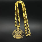 Masonic Silver Pendant Necklace — Stainless Steel