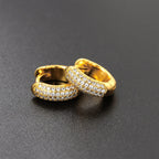 Iced Out Crystal Hoop Earrings — Stainless