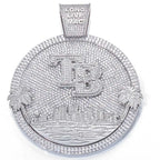 Iced Out Letter Pendant Circle Disc