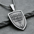 Trendy Charms Archangel Pendant for Men Women 316L Stainless Steel St Michael Necklace for Men Catholic Amulet Jewelry Gift