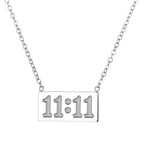 11:11 Rectangle Pendant Necklace men women Fine Stainless Steel 18K Gold Plated Necklace Choker Luxury Jewelry Couple Gifts