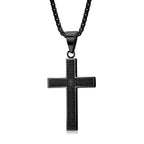 European & American Style Engraved Cross Choker, Minimalist Versatile Titanium Steel Necklace, Daily Commute Accessory