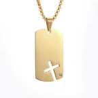 New Gold Color Crucifix Image Men\\'s Pendant Christ Miami Cuban Religious Necklace for Daily Wear Fashion Jewelry