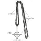 Cross Black Pendant Necklace — Stainless Steel