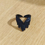 Retro Angel Demon Wings Open Ring for Women Couples Punk Gothic Adjustable Finger Jewelry Accessories Hip Hop Gifts