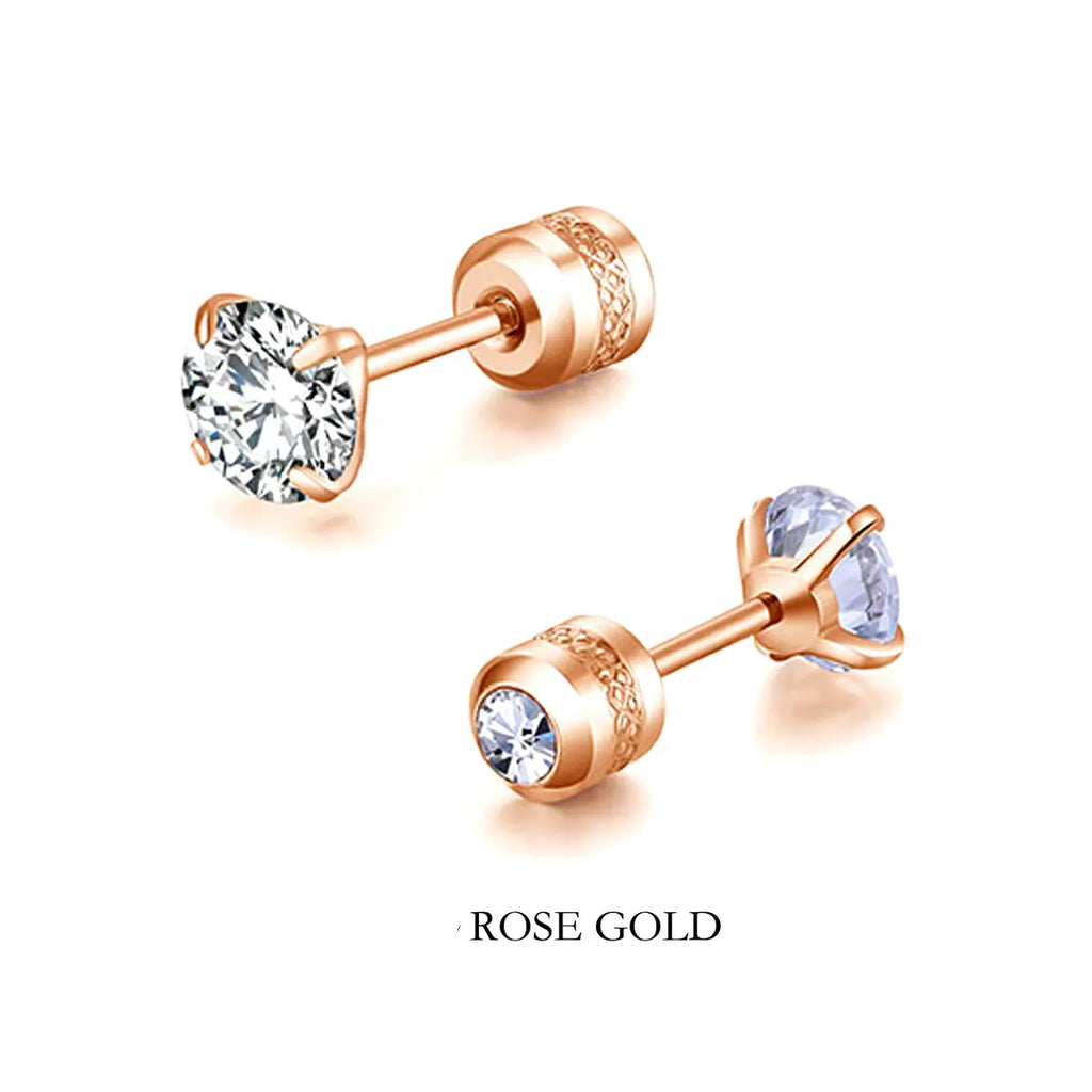 2PC Stainless Steel Mini Crystal CZ Screw Stud Earrings Ear Bone Nail Cartilage Helix Lobe Earring Ear Piercing Body