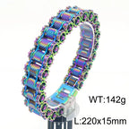 Retro Heavy Brush Stainless Steel Motorcycle Chain Bracelet 11/13MM Wide Mens Women Bike Biker Bracelets Hip-Hop Jewelry 19-23cm