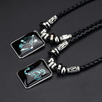 2024 Personalized Pendant Necklace Galaxy Constellation Design 12 Zodiac Sign Horoscope Astrology Necklace For Women Men Resin J