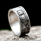 2024 New Arrival Stainless Steel Viking Spindrift Pattern Round Ring Owl Animal Vintage for Gift Jewelry