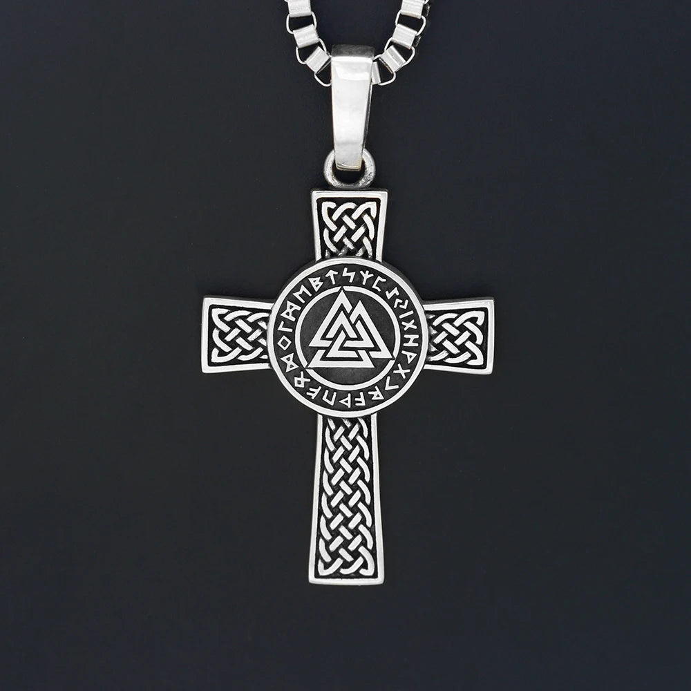Viking Cross Pendant — Stainless Steel