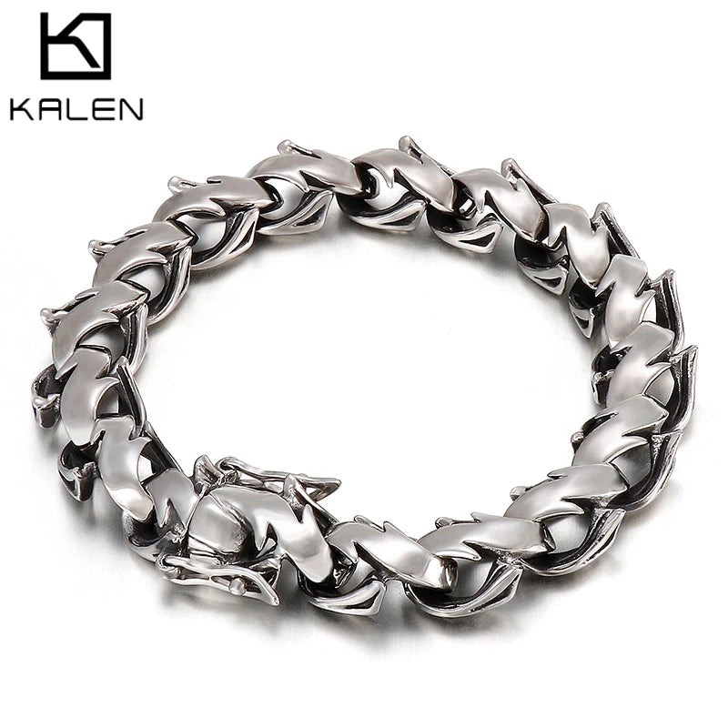 Polished Chunky Link Chain Bracelet — Stainless Steel