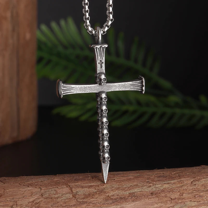Vintage Catholic Cross Pendant Necklace — Amulet