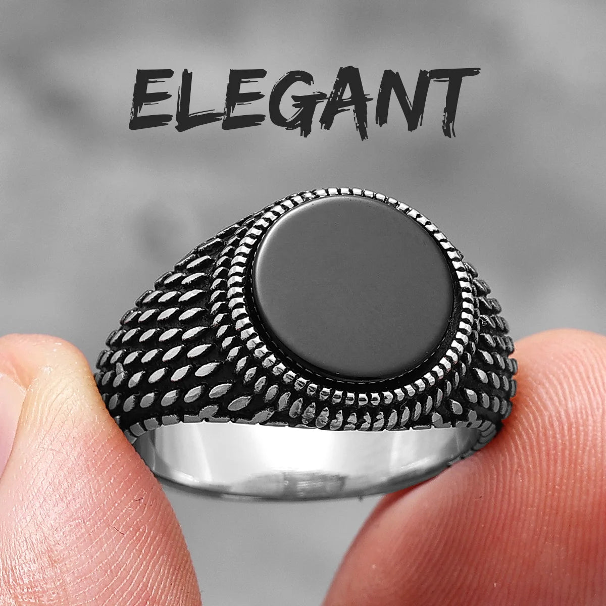 Turquoise Stone Ring Stainless Steel Minimal