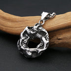 Gothic Cool Black Vikings Dragon Pendant Necklaces For Men Stainless Steel Nordic Animal Necklace Motorcycle Jewelry
