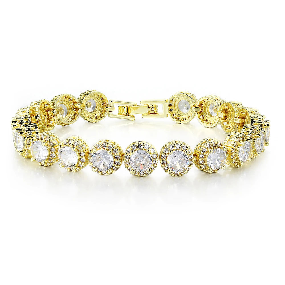 Iced Out Zirconia Bracelet — Silver