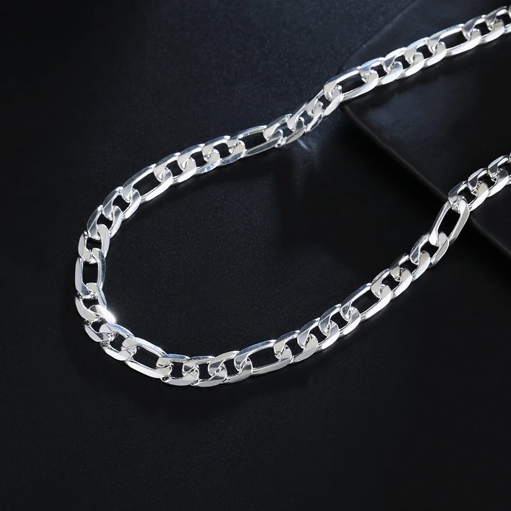 Geometric Chain Bracelet & Necklace Set 8mm — Silver and Gold