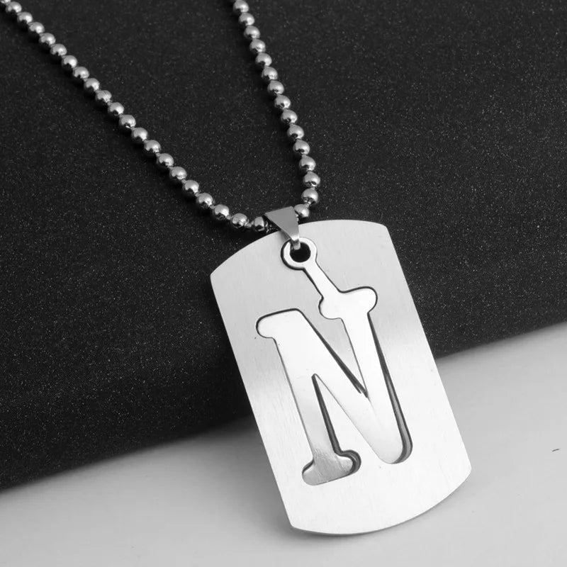 Steel Pendant 316L Initials Letter Name