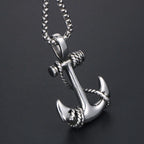 Viking Anchor Pendant Necklace — Stainless Steel