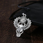 Egyptian Beetle Scarab Necklace for Women Men Talisman Eye of Horus Wadjet Ancient Amulet Protection Symbolic Pendant