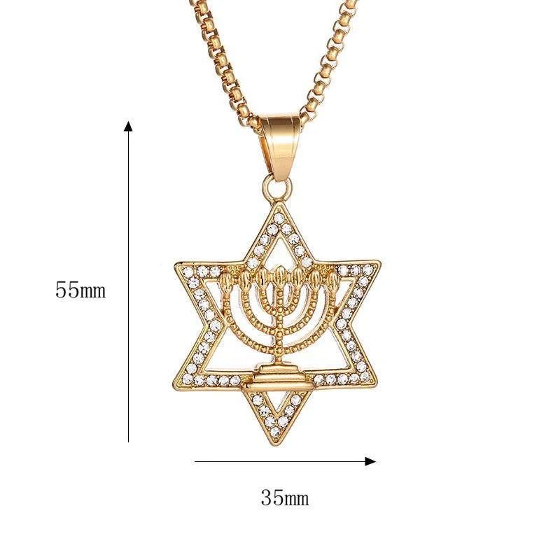 Star Steel Pendant Sparkly David Lconic Cultural