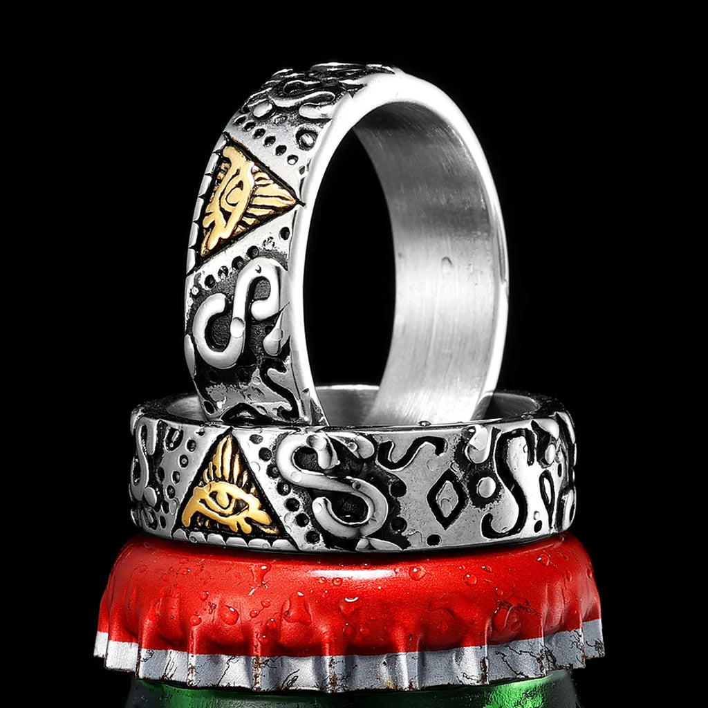 Masonic Eye Ring — Stainless Steel