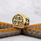Never Fade Stainless Steel Personalized Cross Men's Faith Ring Hip Hop Punk Boyfriend Men's Jewelry Creative Gift