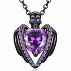 Iced Out Skull Black Pendant Necklace
